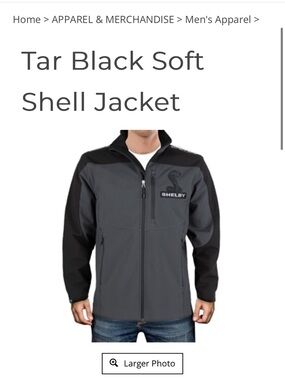 Shelby Racing Tar Black Men's Soft Shell Jacket Size Medium